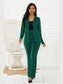 Lapel Collar Long Sleeve Blazer and Pants Set nicholesgifts