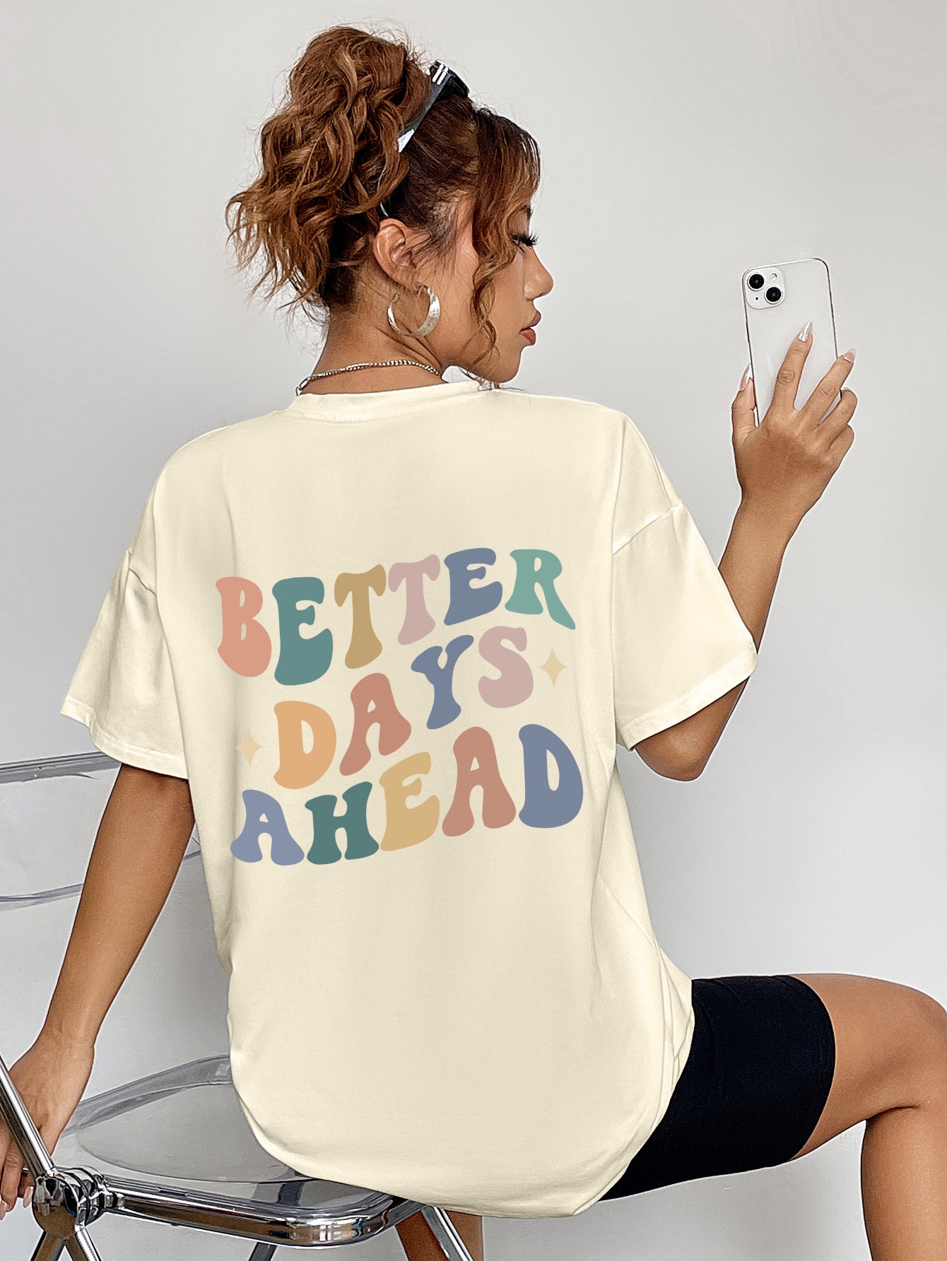 Women Better Days Ahead Round Neck Short Sleeve T-Shirt