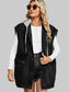 Removable Hood Button Up Cap Sleeve Denim Jacket nicholesgifts