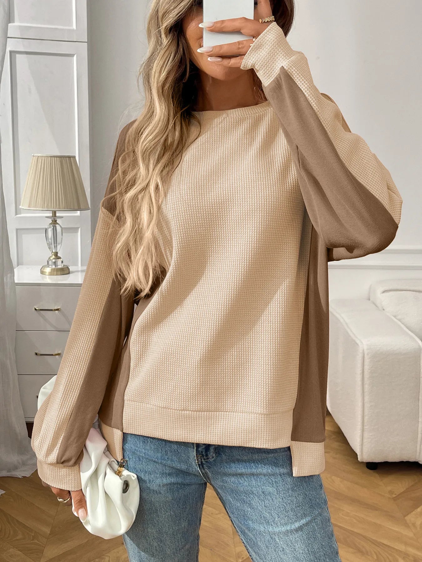 Color Block Long Sleeve Sweatshirt