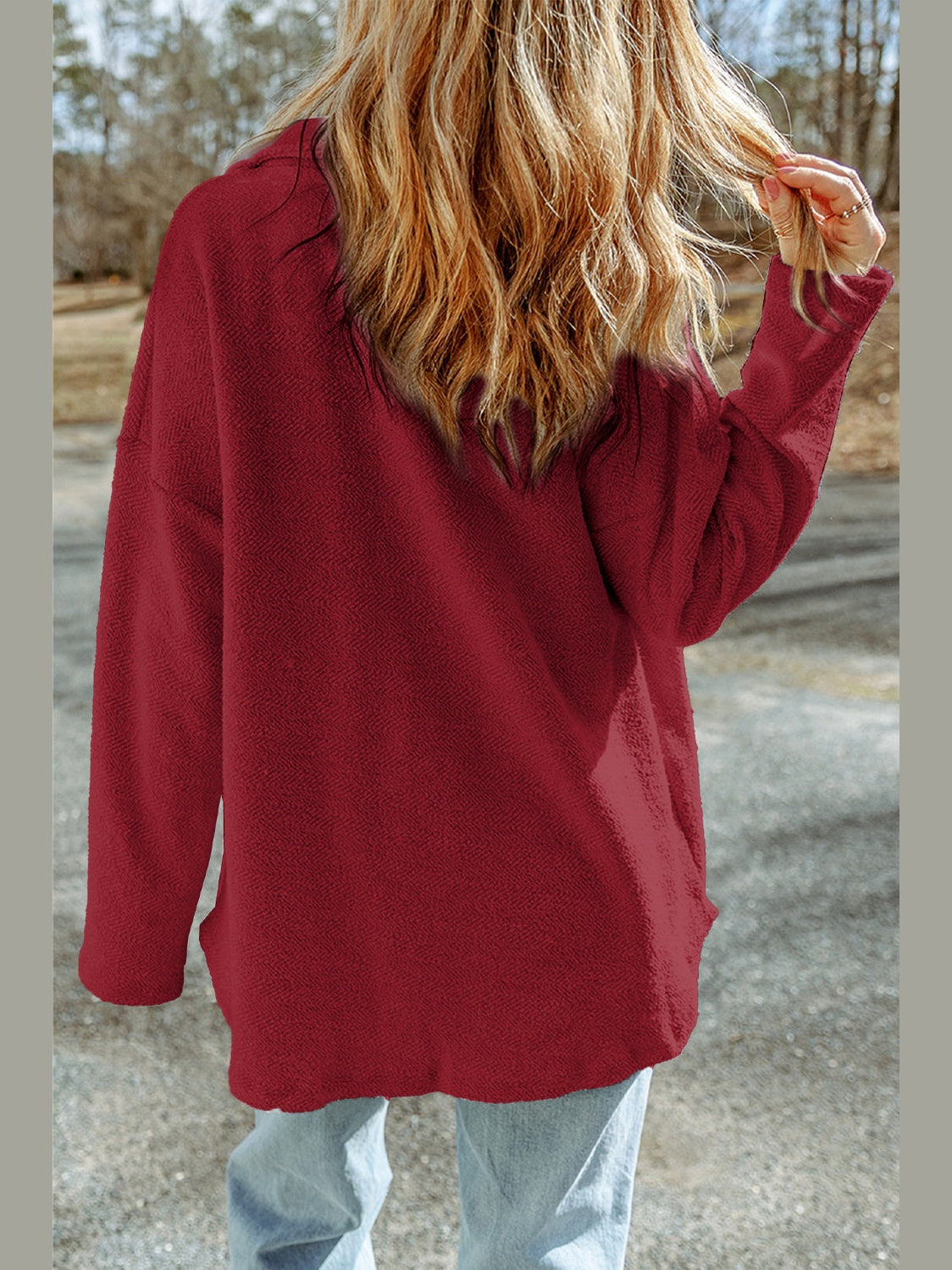 Button Down Long Sleeve Jacket nicholesgifts