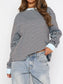 Striped Oversized Round Neck Sweatshirt nicholesgifts