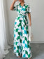 Printed Wide Leg Belted Jumpsuit nicholesgifts