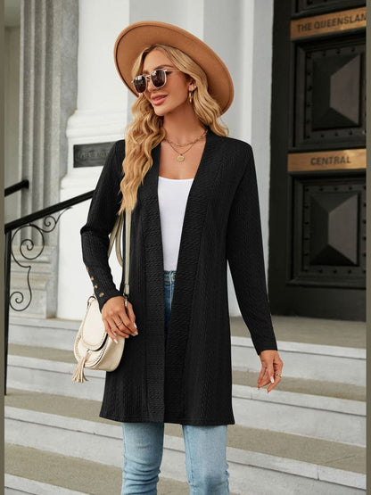Long Sleeve Open Front Cardigan nicholesgifts