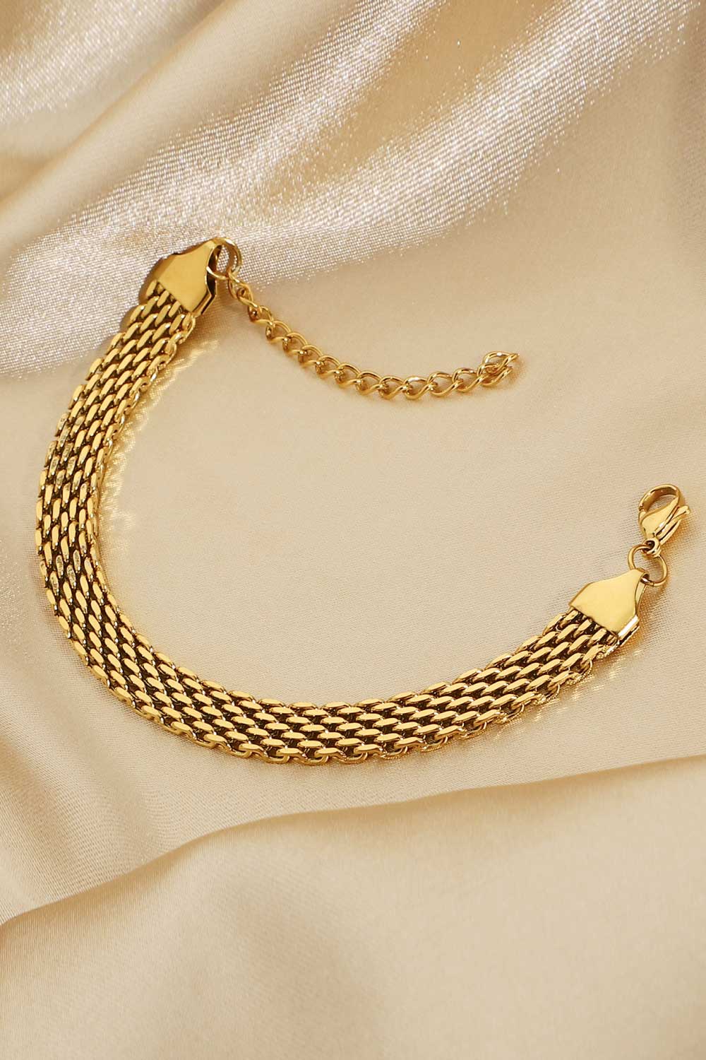 Women 18K Gold-Plated Wide Chain Bracelet