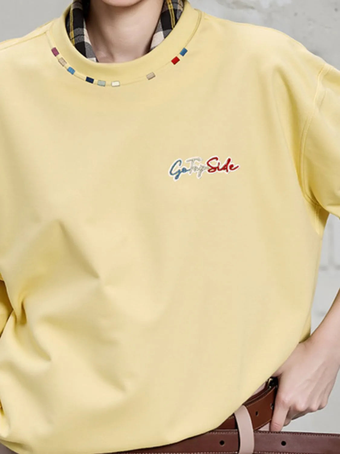 Men's Plus Size Embroidered Round Neck Half Sleeve T-Shirt Trendsi