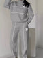Full Size Striped Quarter Zip Top and Pants Set Plus Size nicholesgifts