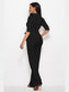 Mock Neck Tie-Waist Half Sleeve Jumpsuit nicholesgifts