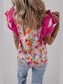 Floral Ruffle Layered Sleeve Blouse nicholesgifts