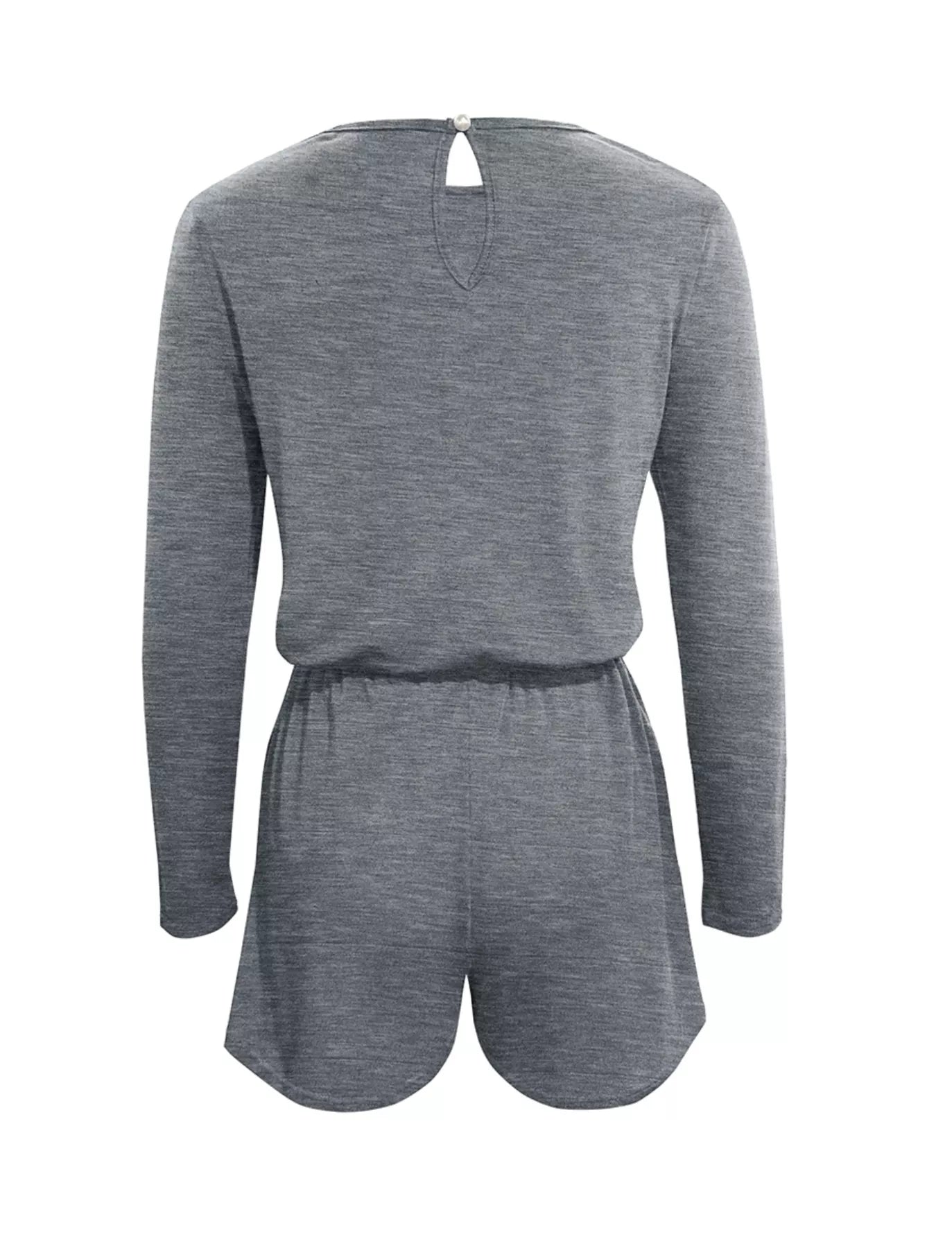 Long Sleeve Drawstring Romper nicholesgifts