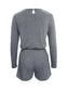 Long Sleeve Drawstring Romper nicholesgifts