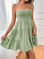 Women Smocked Tiered Sleeveless Mini Summer Dress nicholesgifts