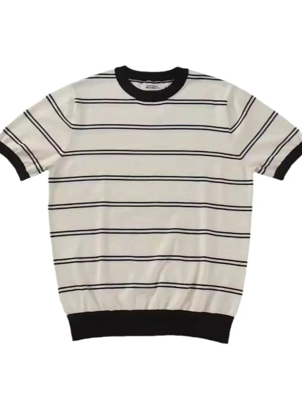 Men's Plus Size Round Neck Striped T-Shirt Trendsi
