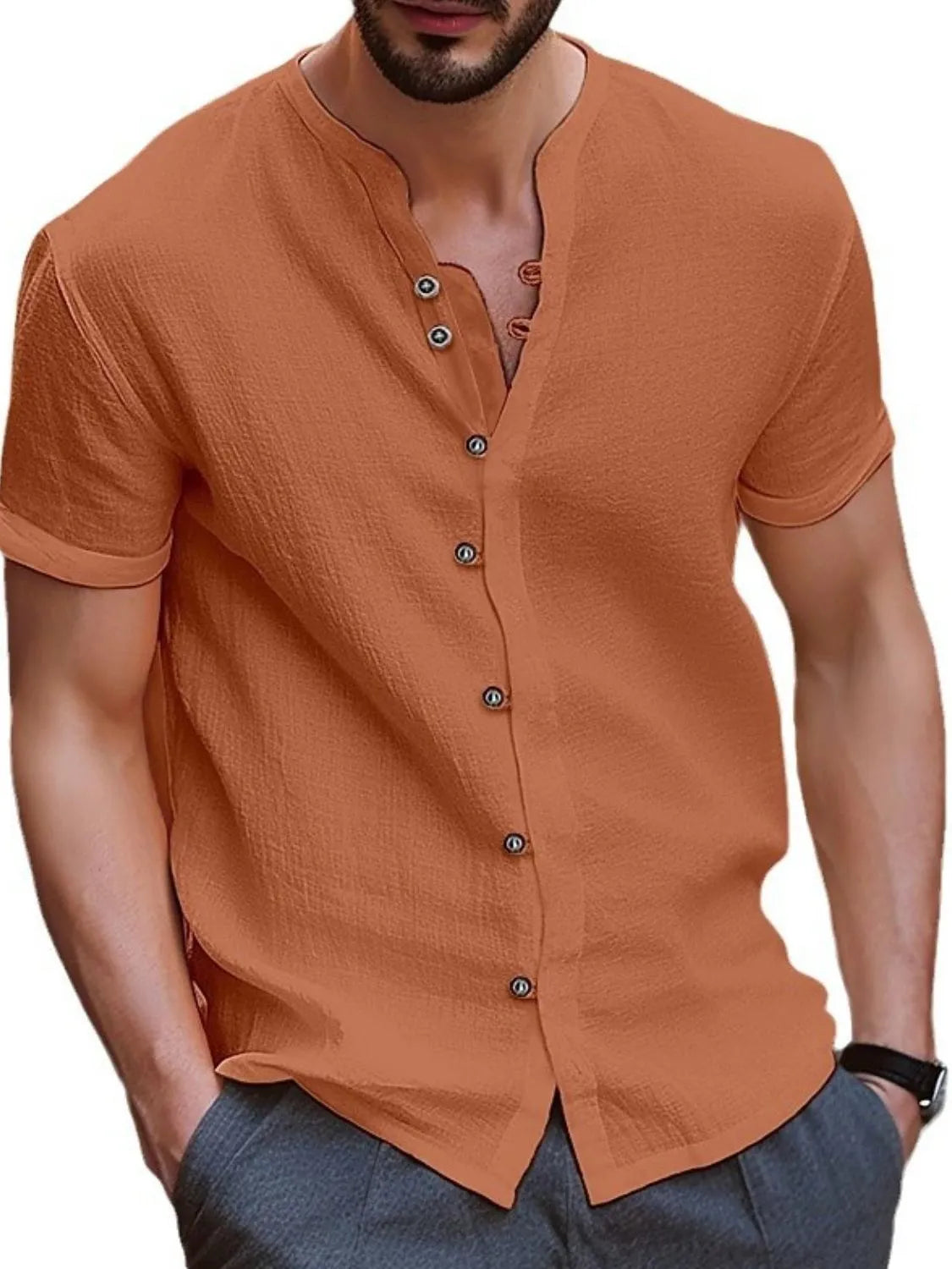 Men's Full Size Button Up Short Sleeve Shirt Plus Size NicholesGifts
