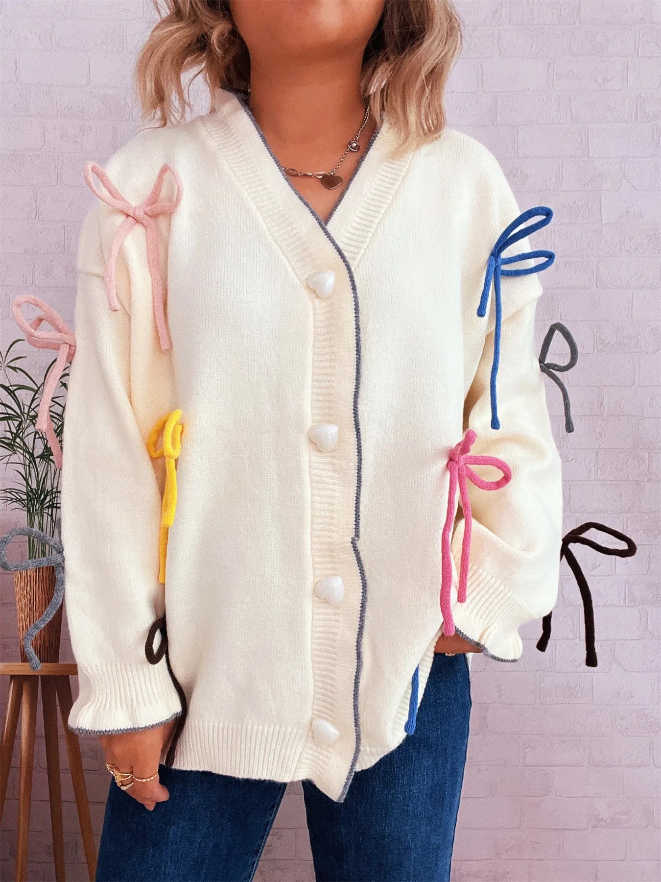 Bow Tie Button Up Cardigan