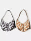 Fame Cow Print Hobo Shoulder Bag with Studded Details nicholesgifts