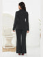 Lapel Collar Long Sleeve Blazer and Pants Set nicholesgifts