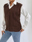 Cable-Knit Button-Up Sweater Vest nicholesgifts