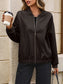 Ivy Lane Zip Up Baseball Collar Dropped Shoulder Jacket nicholesgifts