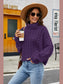 Turtleneck Cable-Knit Long Sleeve Sweater nicholesgifts