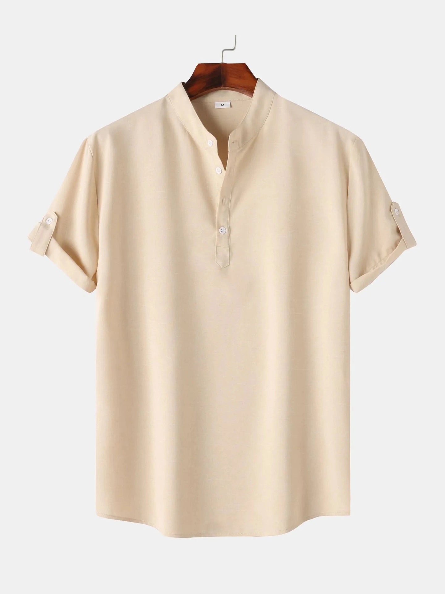 Men's Stand Collar Short Sleeve Henley Shirt Trendsi