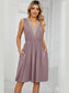 Pocketed V-Neck Wide Strap Dress nicholesgifts