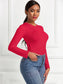 Round Neck Long Sleeve Bodysuit nicholesgifts