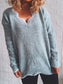 Notched Dropped Shoulder Long Sleeve Sweater nicholesgifts