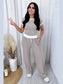 Contrast Trim Round Neck Top and Pants Set nicholesgifts