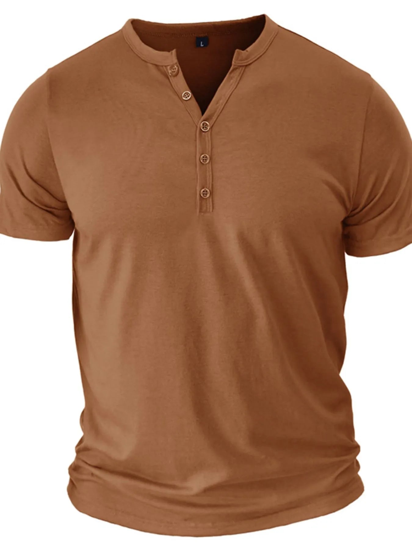 Men's Full Size Casual Henley Short Sleeve Polo Shirt Plus Size