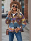 Printed Collared Neck Jacket nicholesgifts