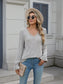 Lace Detail V-Neck Long Sleeve T-Shirt nicholesgifts