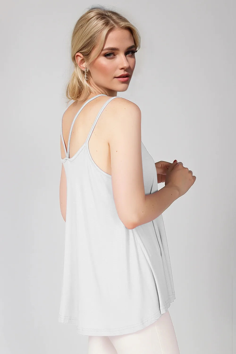Basic Bae Bamboo Scoop Neck Double Spaghetti Straps Cami NicholesGifts