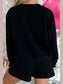 MERRY Sequin Round Neck Long Sleeve Top and Shorts Set nicholesgifts
