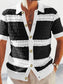 Men's Button Down Collared Neck Contrast Openwork Shirt nicholesgifts