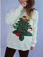 Christmas Tree Round Neck Long Sleeve Sweater nicholesgifts
