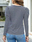 Striped Round Neck Long Sleeve T-Shirt nicholesgifts