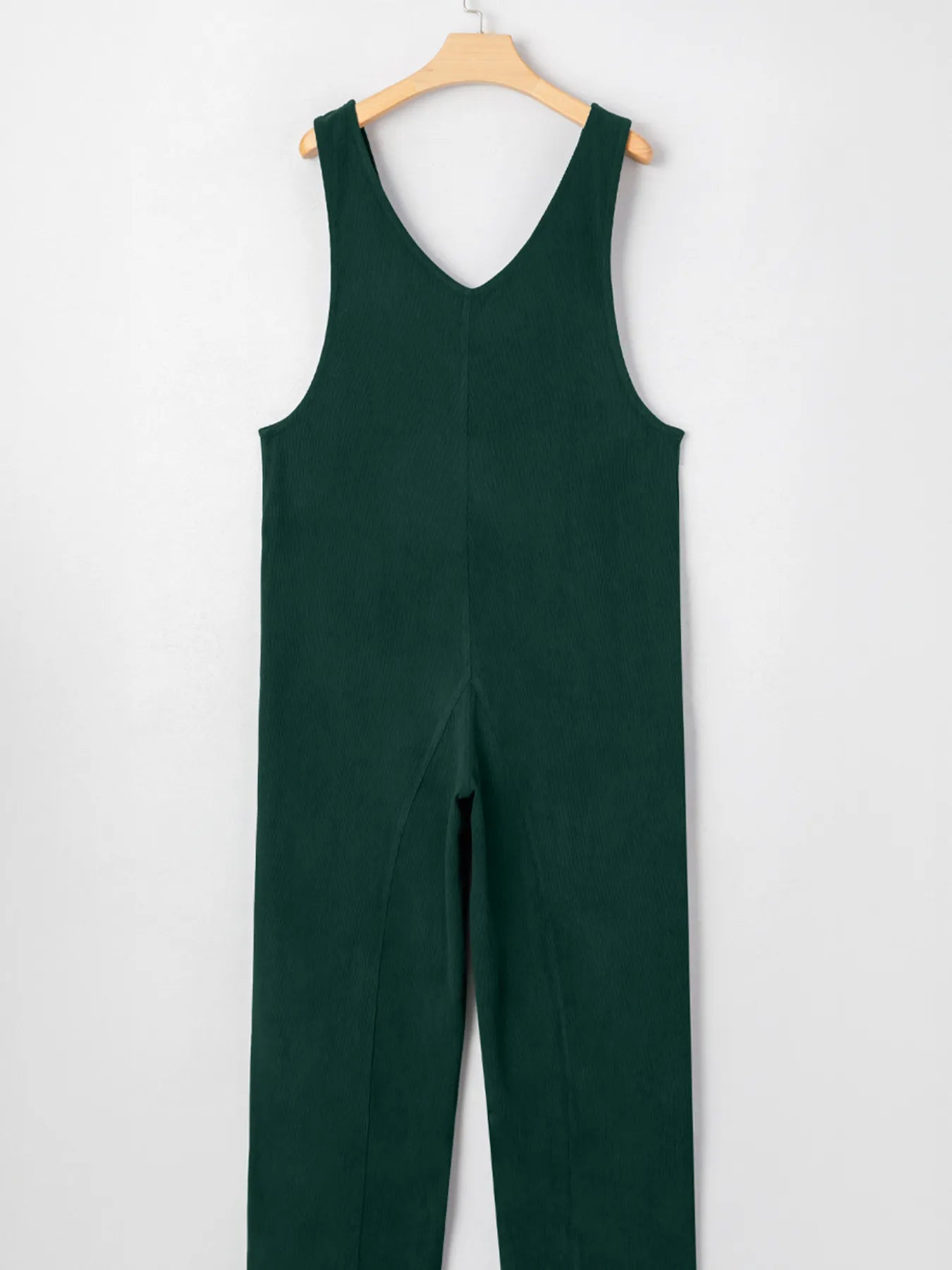 Corduroy V Neck Patched Pocket Sleeveless Jumpsuit nicholesgifts