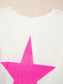 Star Contrast Round Neck Long Sleeve Knit Top nicholesgifts