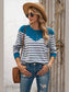 Striped Round Neck Long Sleeve T-Shirt nicholesgifts