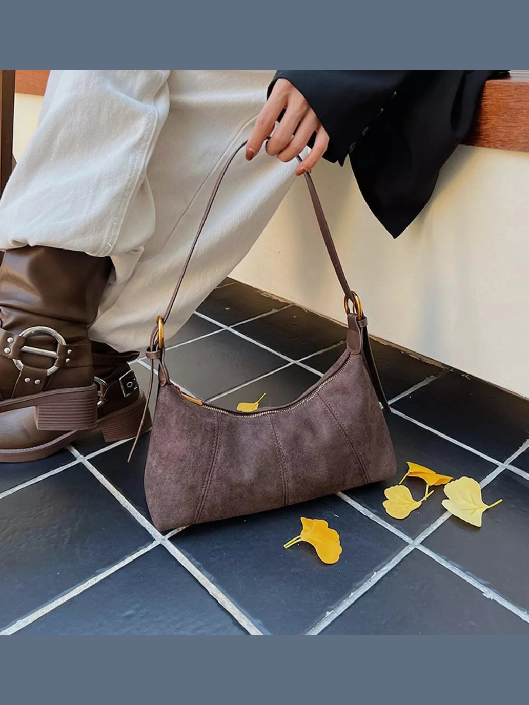 Lightweight Solid Color Shoulder Bag nicholesgifts