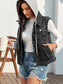 Pocketed Button Up Hooded Denim Jacket nicholesgifts
