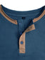 Men's Full Size Contrast Stitch Henley Polo Shirt Plus Size nicholesgifts