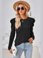 Women Round Neck Puff Long Sleeve Blouse nicholesgifts