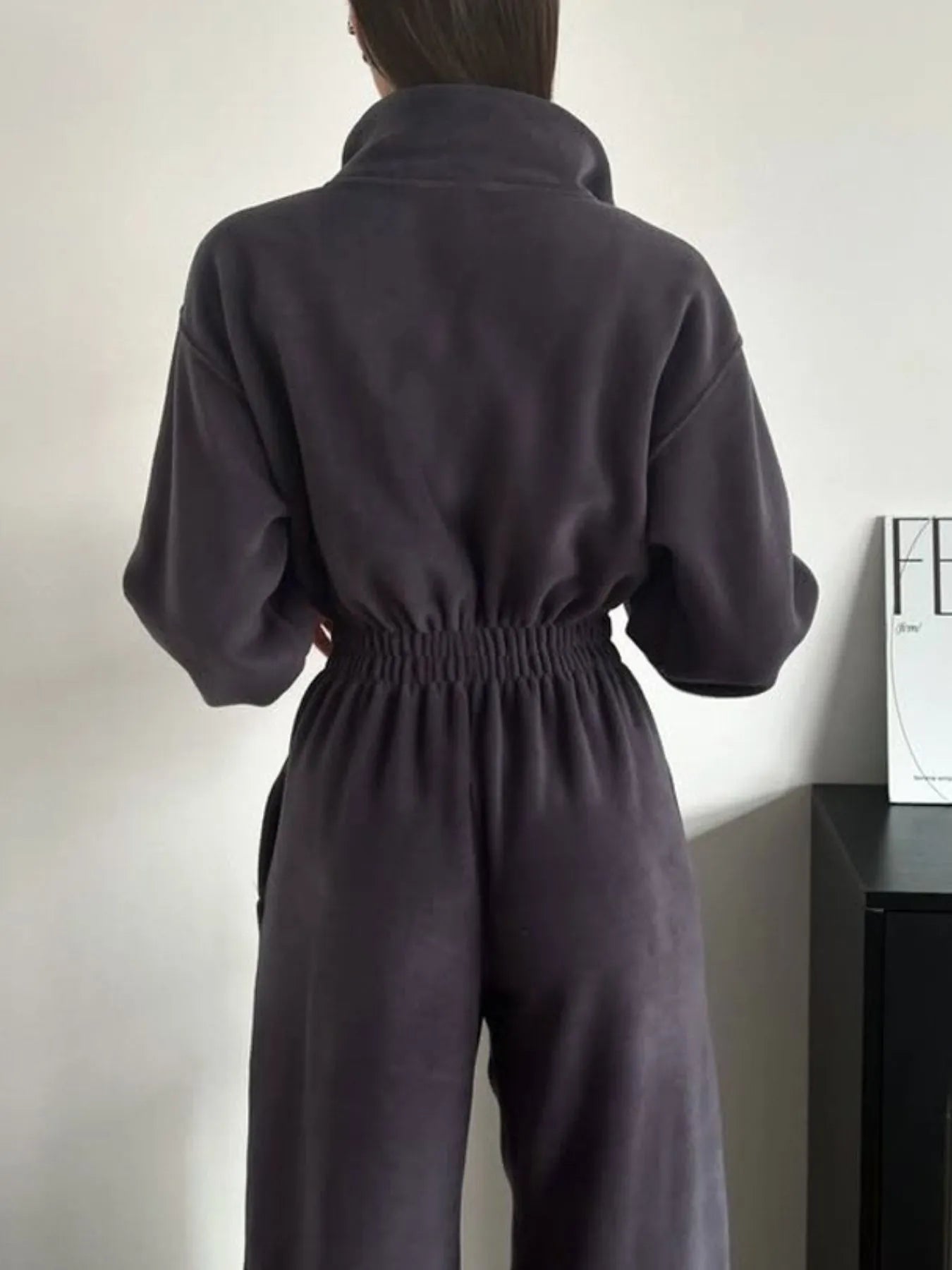 Zip Front Long Sleeve Jumpsuit nicholesgifts