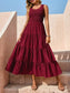 Women Tiered Smocked Wide Strap Summer Dress nicholesgifts