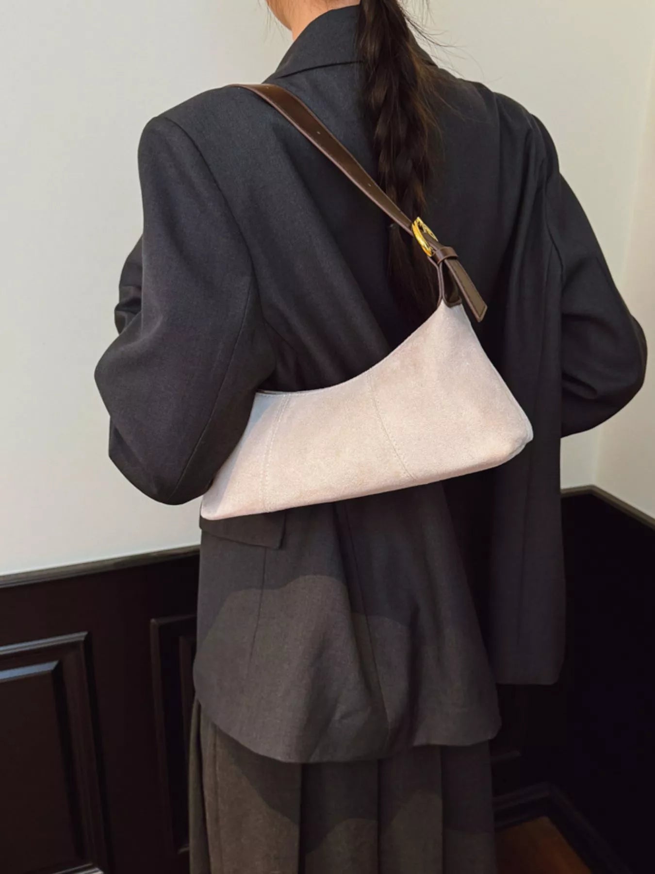 Vintage Suede Hobo Shoulder Bag nicholesgifts