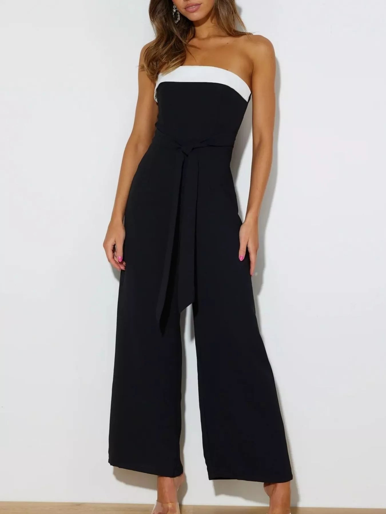 Contrast Tube Wide Leg Jumpsuit nicholesgifts