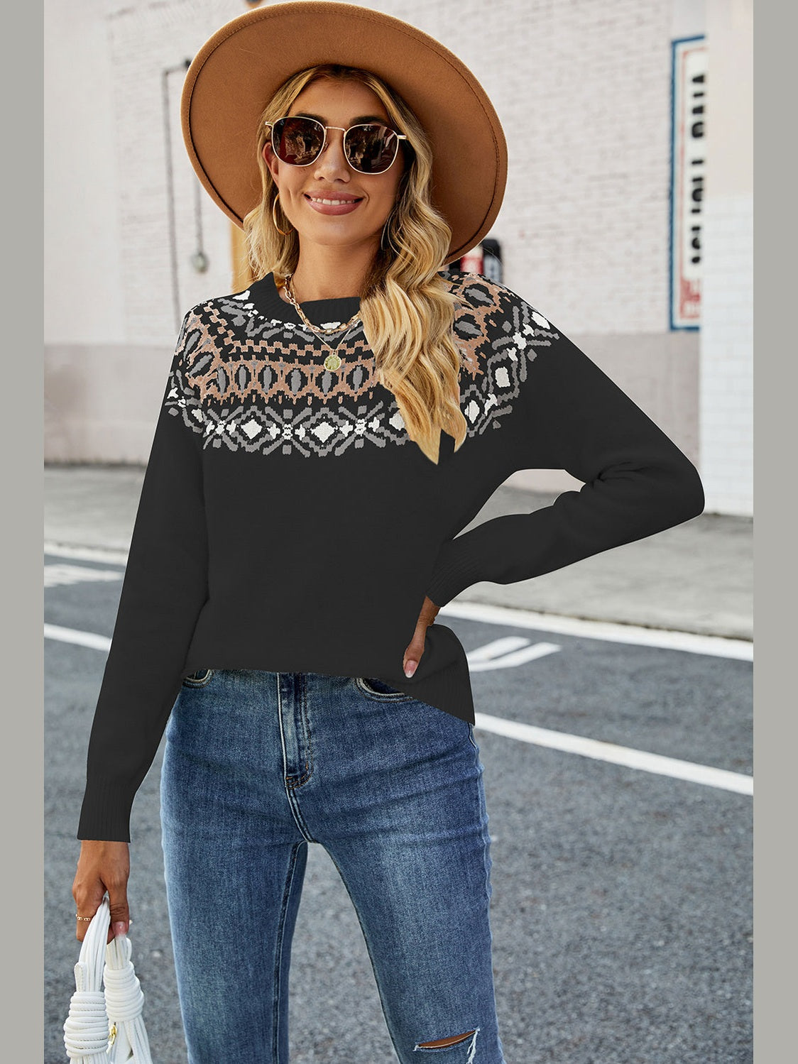 Round Neck Raglan Sleeve Sweater nicholesgifts