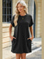 Round Neck Rolled Short Sleeve Tee Dress nicholesgifts